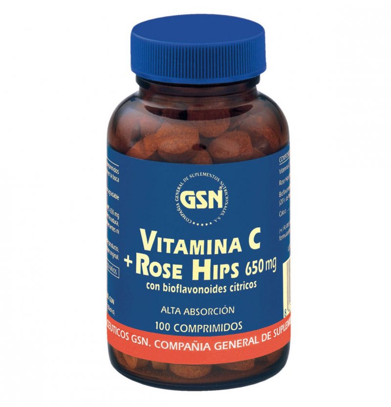 Vitamina C + Rose Hips 100 comprimidos GSN Productos Dietéticos